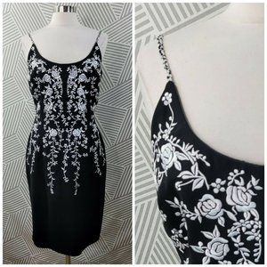 Embroidered Evening Dress Size 12 Floral beaded